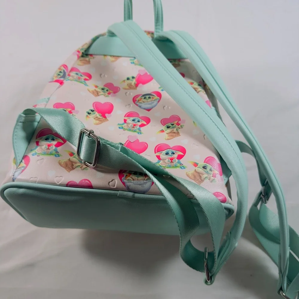 Loungefly Backpack Mini Pink Grogu Valentines Star Wars Mandalorian Baby Yoda